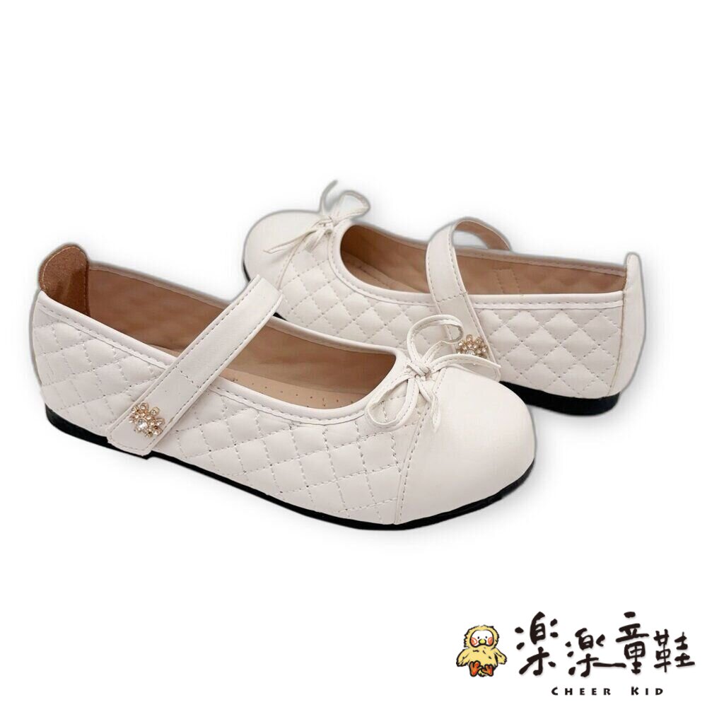 【斷碼出清不退不換】優雅女童菱格鑽花公主鞋-圖片-8