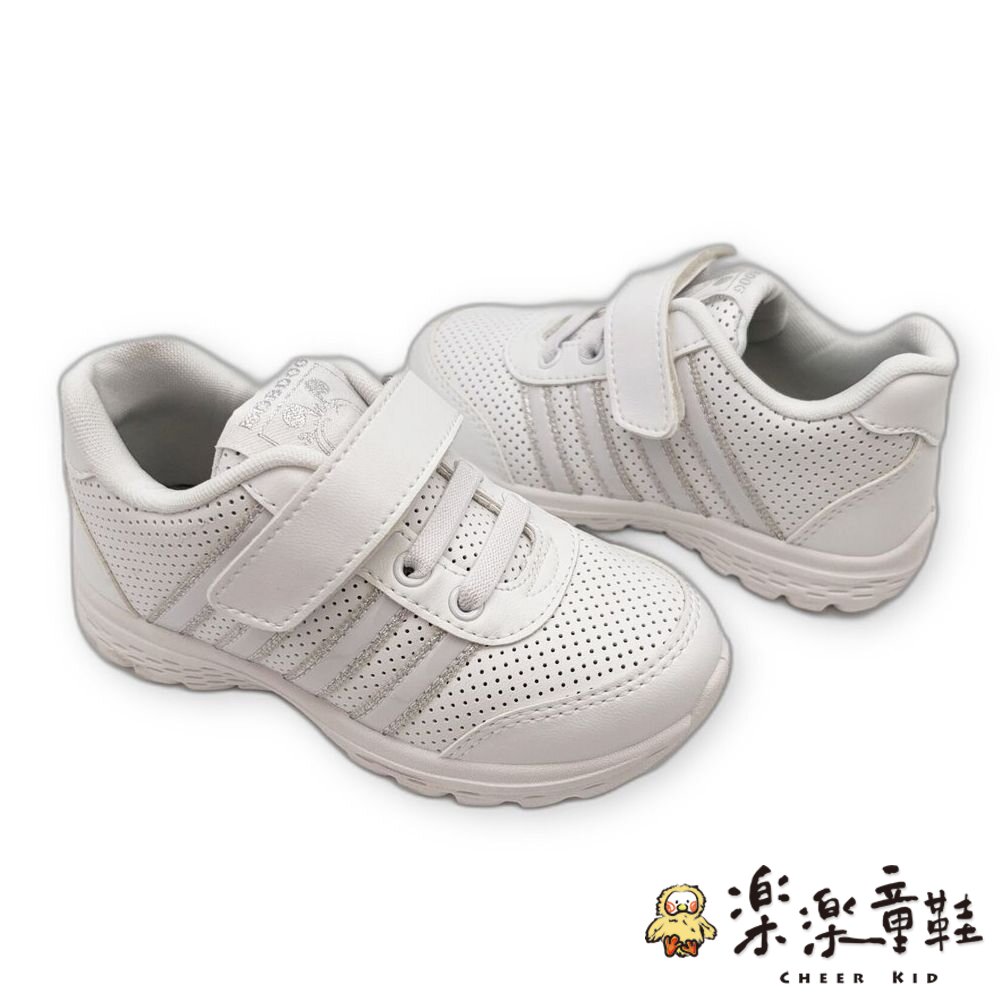 台灣製親子款皮面透氣休閒鞋-白-圖片-4