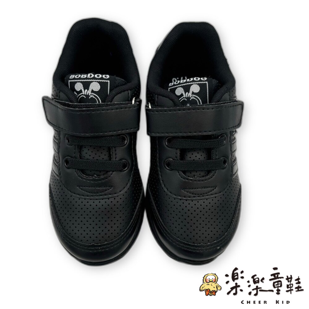 台灣製親子款皮面透氣休閒鞋-黑-圖片-1