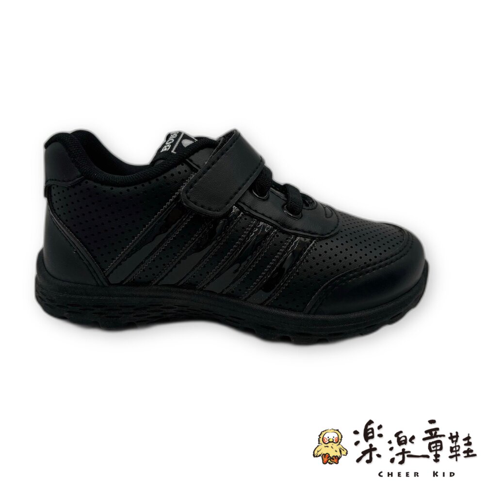 台灣製親子款皮面透氣休閒鞋-黑-圖片-2