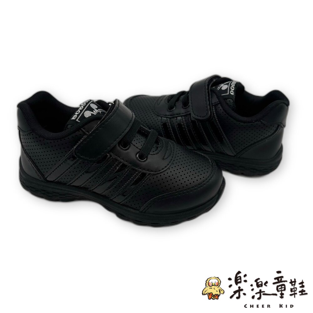 台灣製親子款皮面透氣休閒鞋-黑-圖片-4