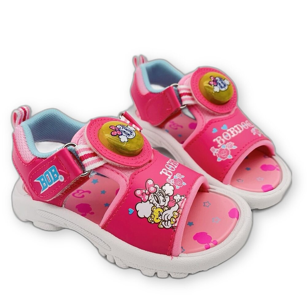 C087-1-台灣製巴布豆電燈涼鞋-粉色