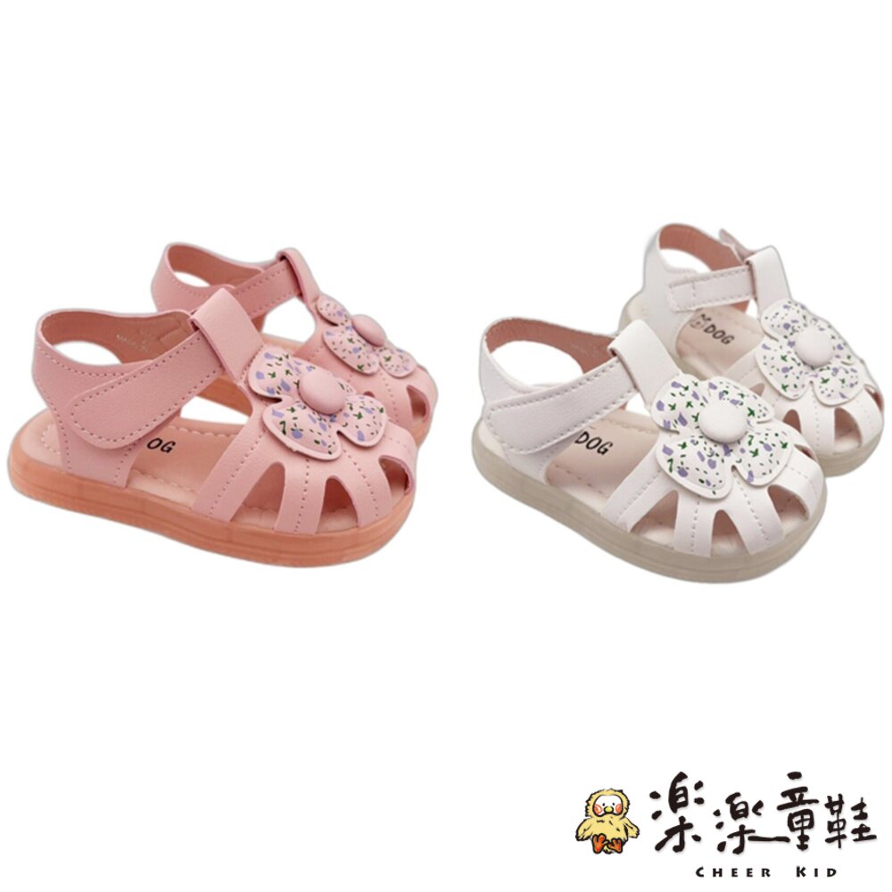女童小花花電燈涼鞋-圖片-1