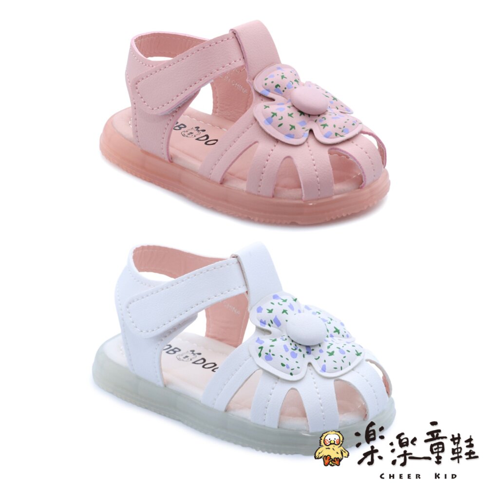女童小花花電燈涼鞋-圖片-4
