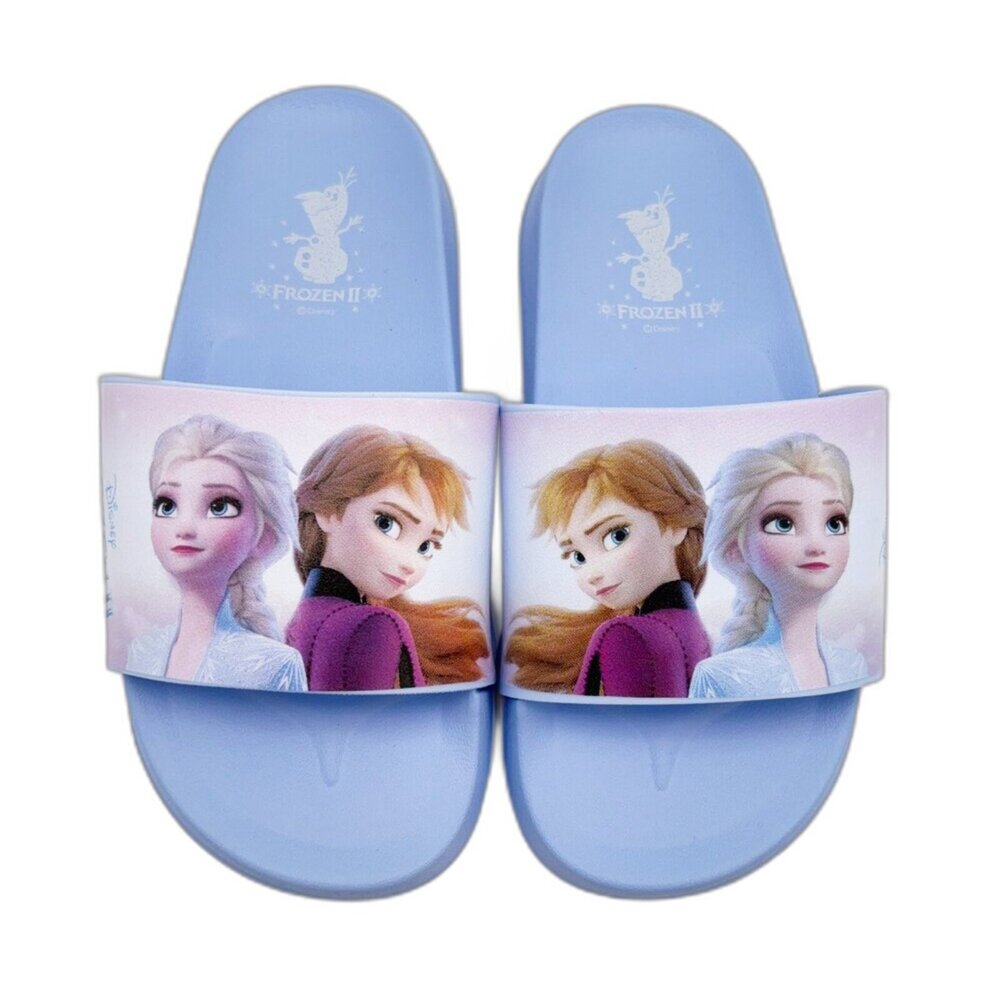 F080-【限量特價!!】台灣製冰雪奇緣拖鞋-水藍