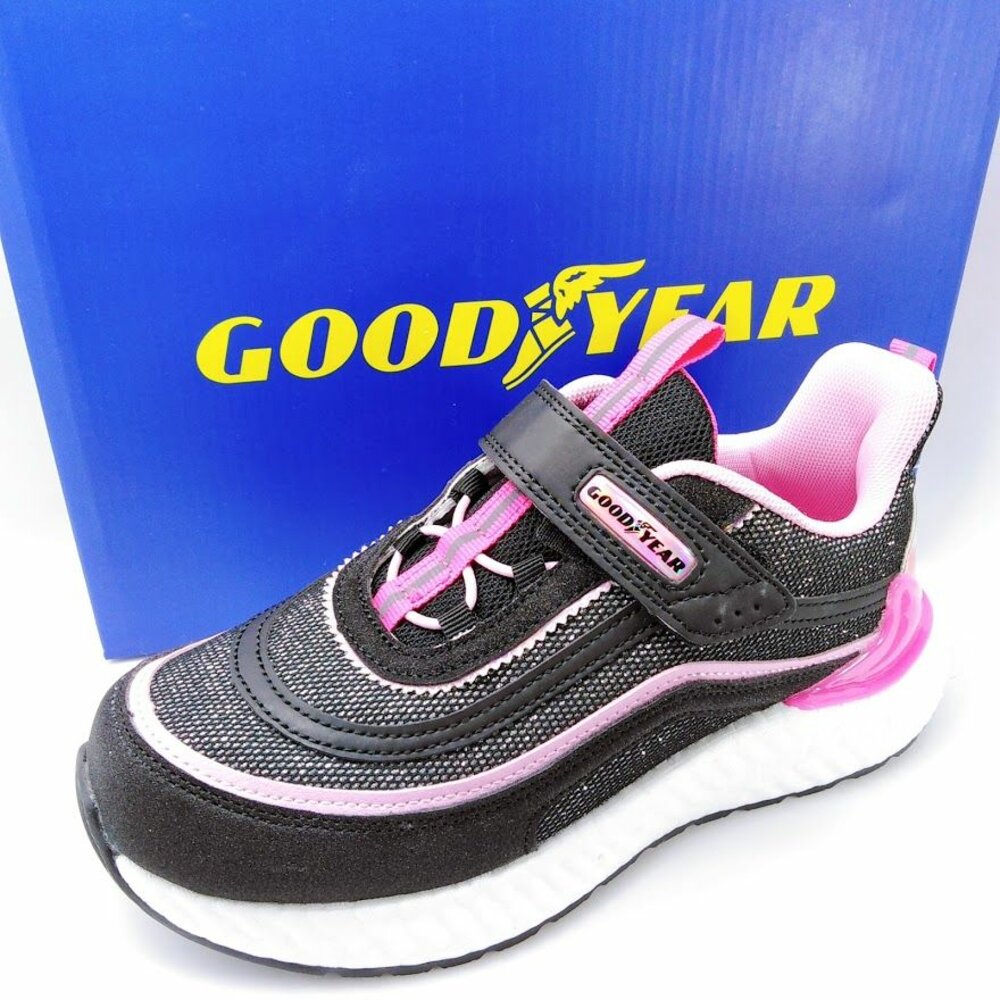 G001-1-GOODYEAR閃亮甜心緩震運動鞋 -黑桃