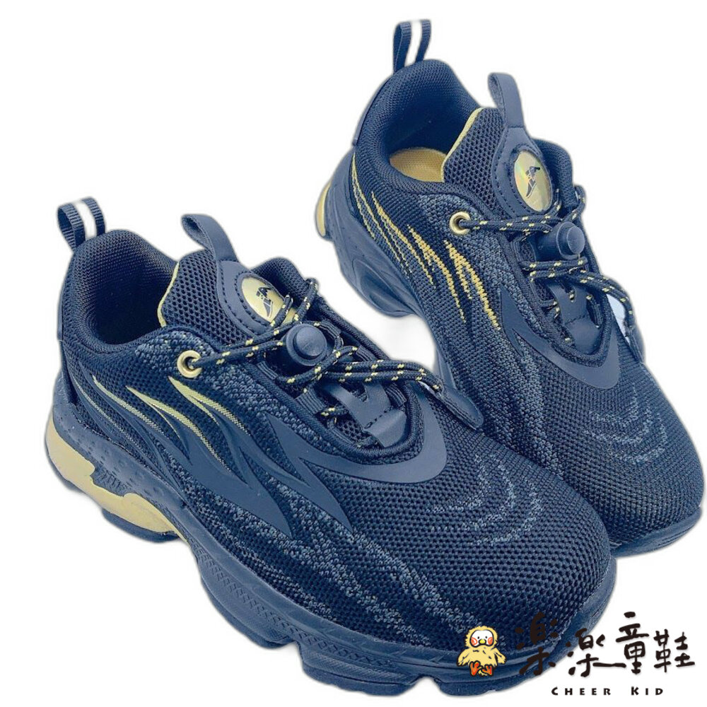 G018-1-GOODYEAR 童款輕量緩震運動鞋-黑金