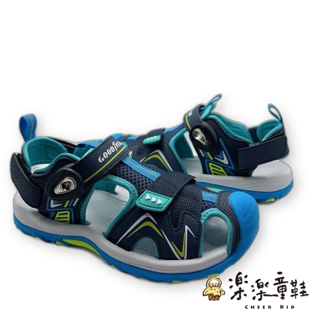 【斷碼出清不退不換】固特異男大童護趾涼鞋-圖片-7