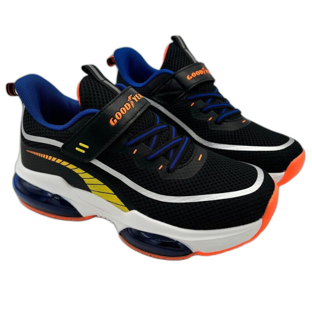 G074-2-【斷碼出清不退不換】男大童魔鬼氈氣墊鞋