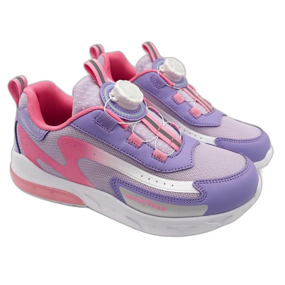 G075-1-女大童輕量電燈運動鞋