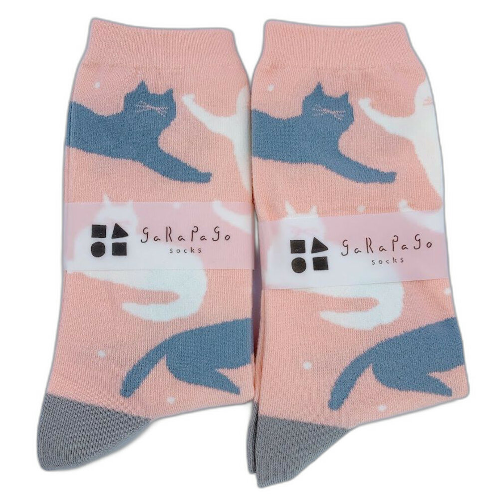 J021-4-【garapago socks】日本設計台灣製長襪-貓咪圖案