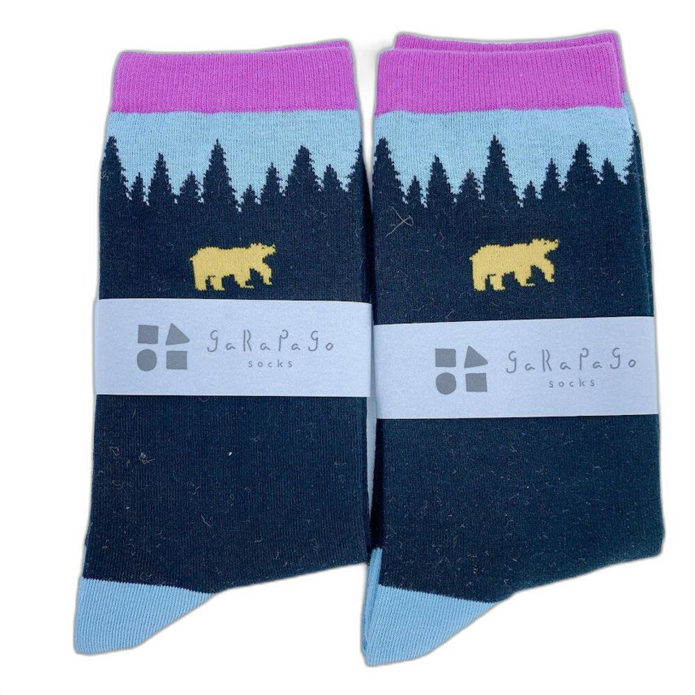 J021-6-【garapago socks】日本設計台灣製長襪-熊圖案