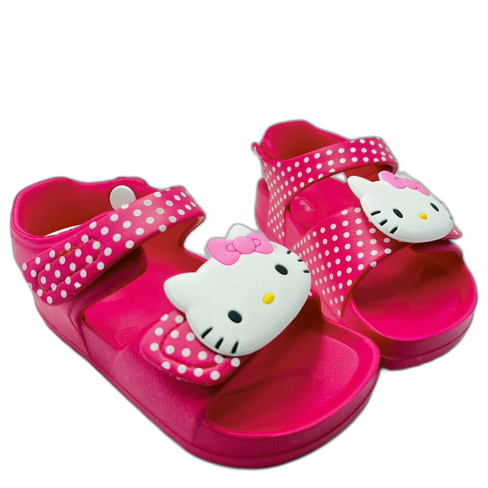 K050-1-台灣製Hello Kitty涼鞋-桃紅
