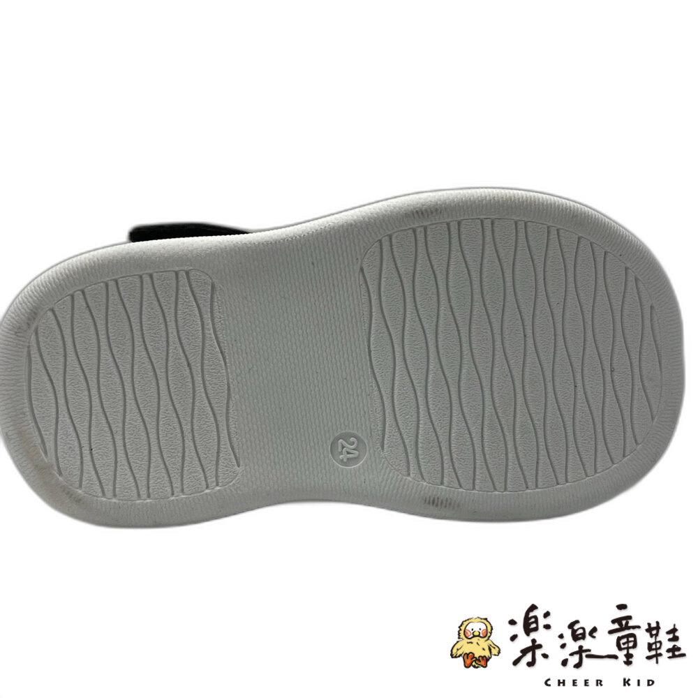 【斷碼出清不退不換】台灣製眼鏡造型學步涼鞋-黑色-圖片-5