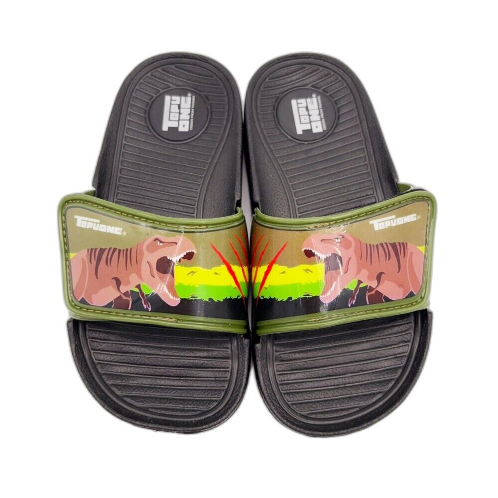 K083-2-【限量特價!!】台灣製帥氣恐龍拖鞋-綠色
