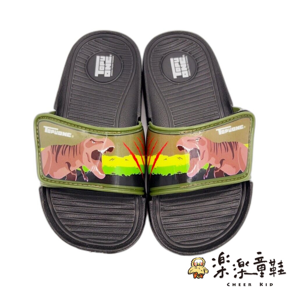 K083-2-【限量特價!!】台灣製帥氣恐龍拖鞋-綠色