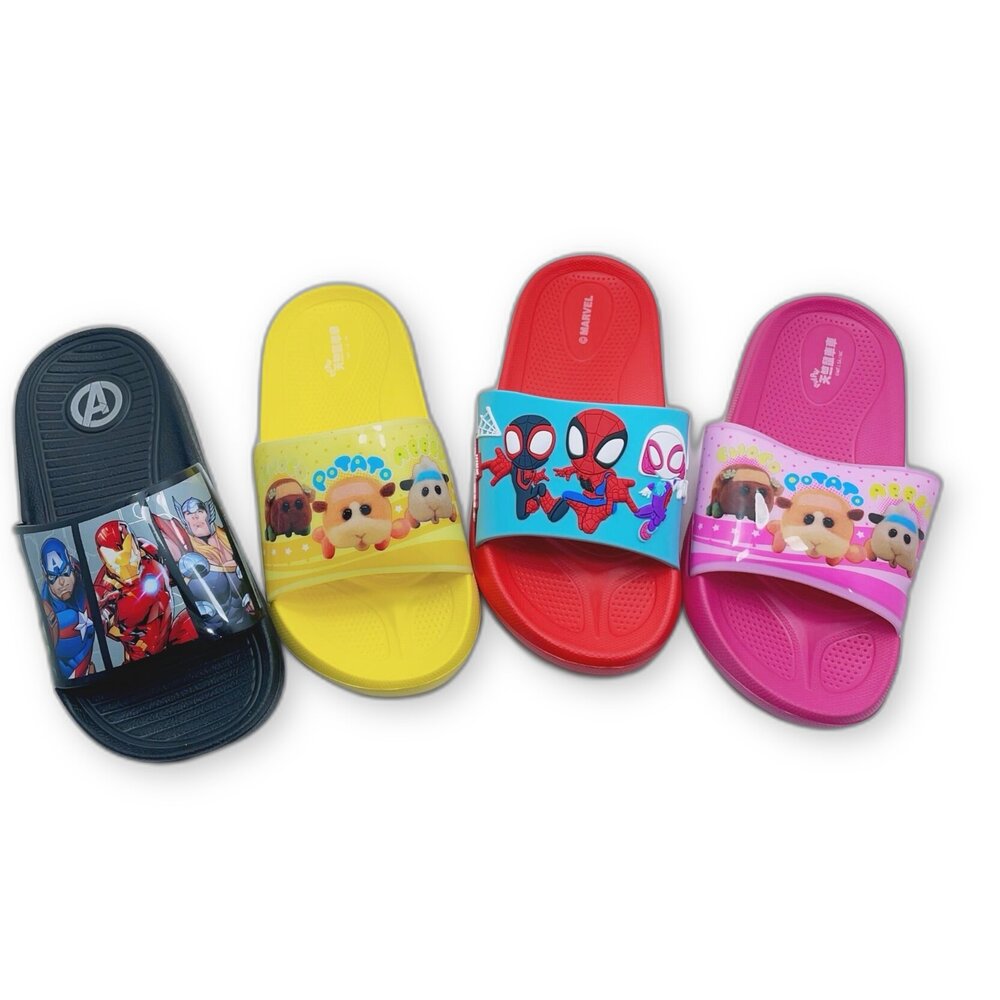 MIX004-【限量特價!!】卡通兒童拖鞋 蜘蛛人 天竺鼠車車