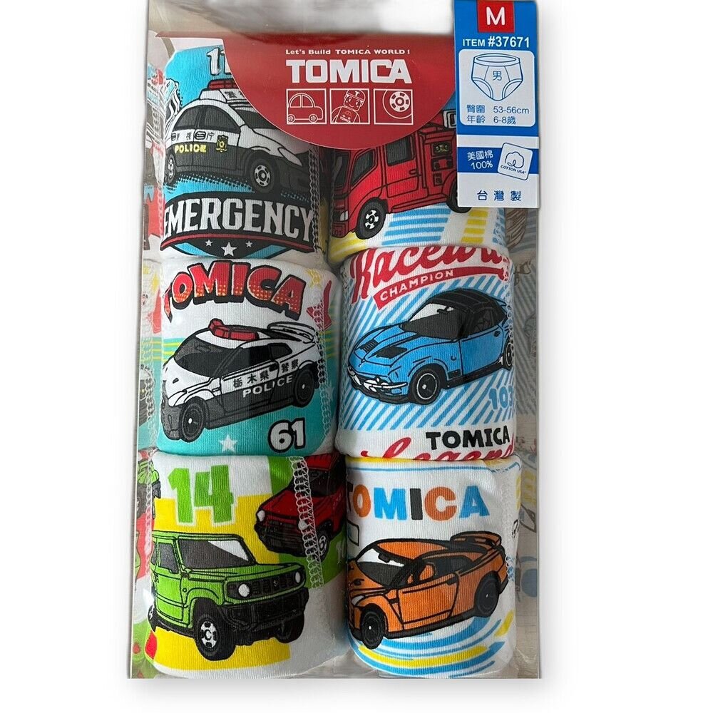 P050-台灣製男童三角內褲(6入)-TOMICA車車款