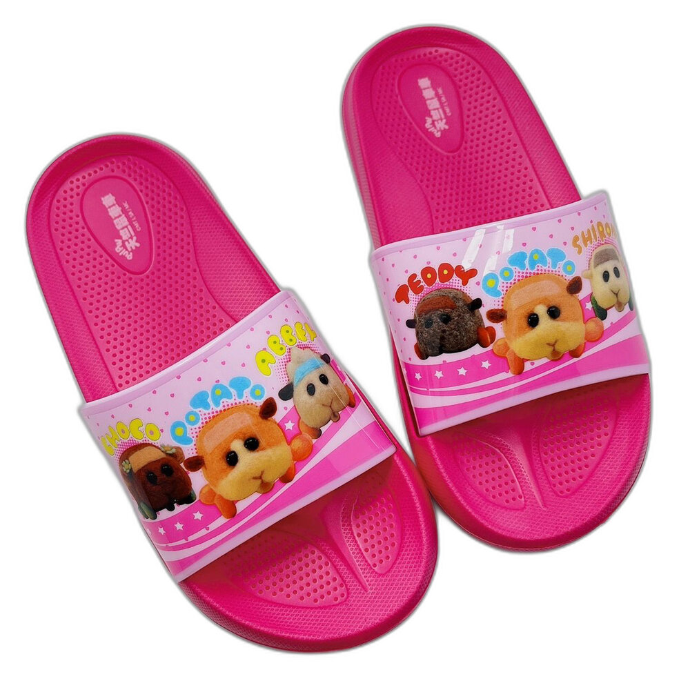 P074-1-【限量特價!!】台灣製天竺鼠車車拖鞋-粉紅