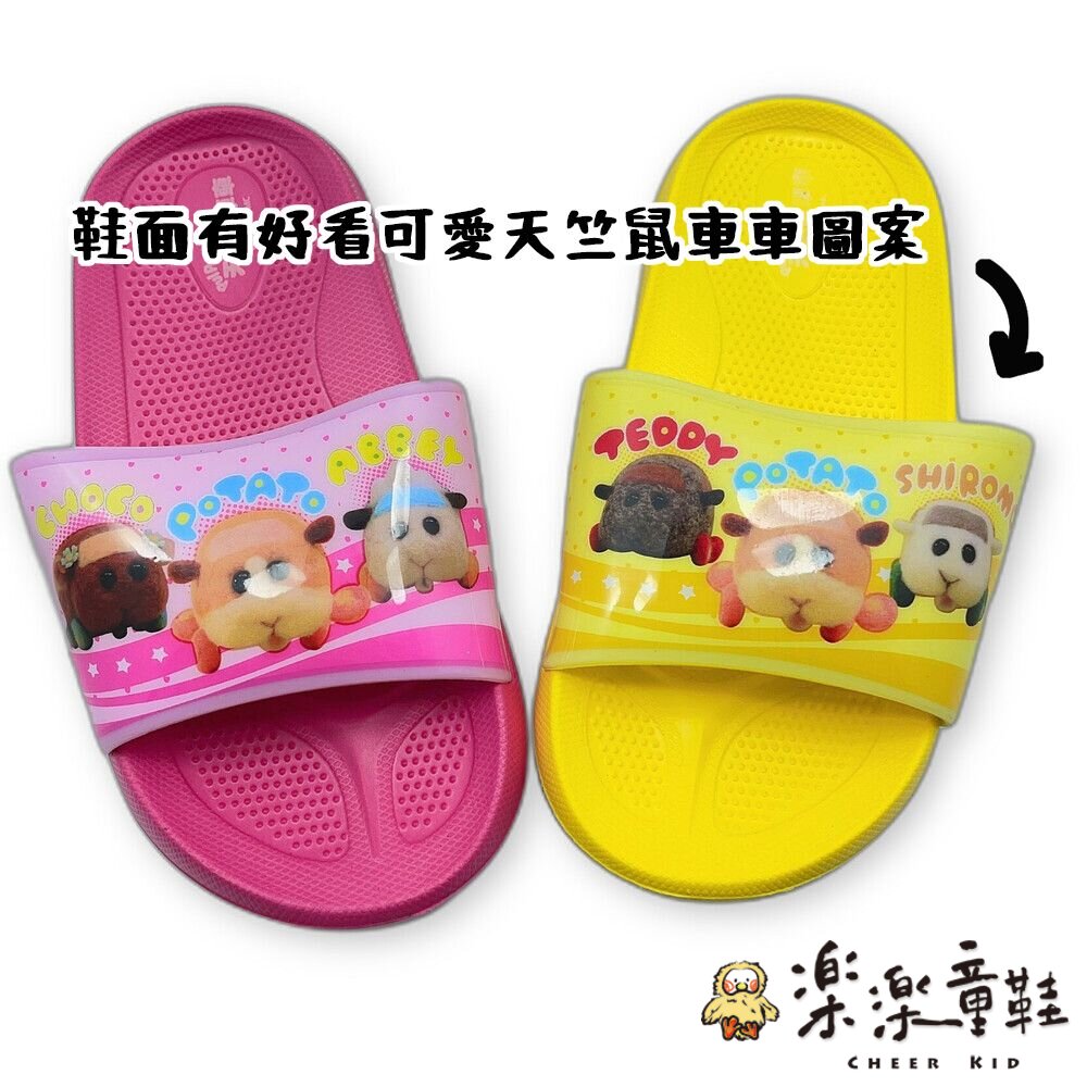 【零碼出清不退不換】MIT天竺鼠車車拖鞋-兩色可選-圖片-2