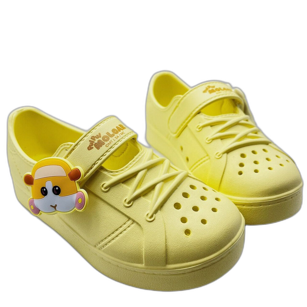 P088-【斷碼出清特價不退不換!!】台灣製天竺鼠車車洞洞鞋-黃色
