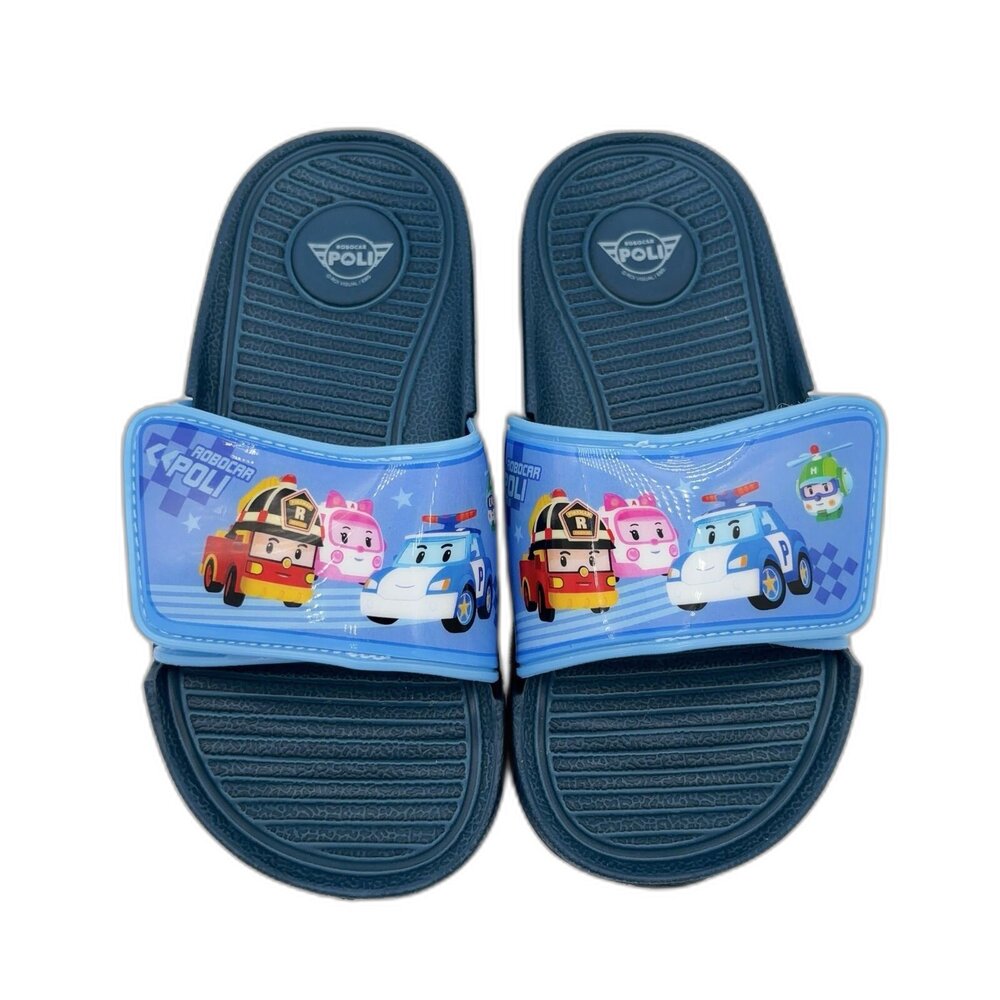 P095-【限量特價!!】台灣製波力POLI拖鞋-藍色