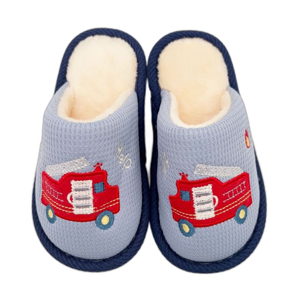 T033-交通車兒童保暖拖鞋