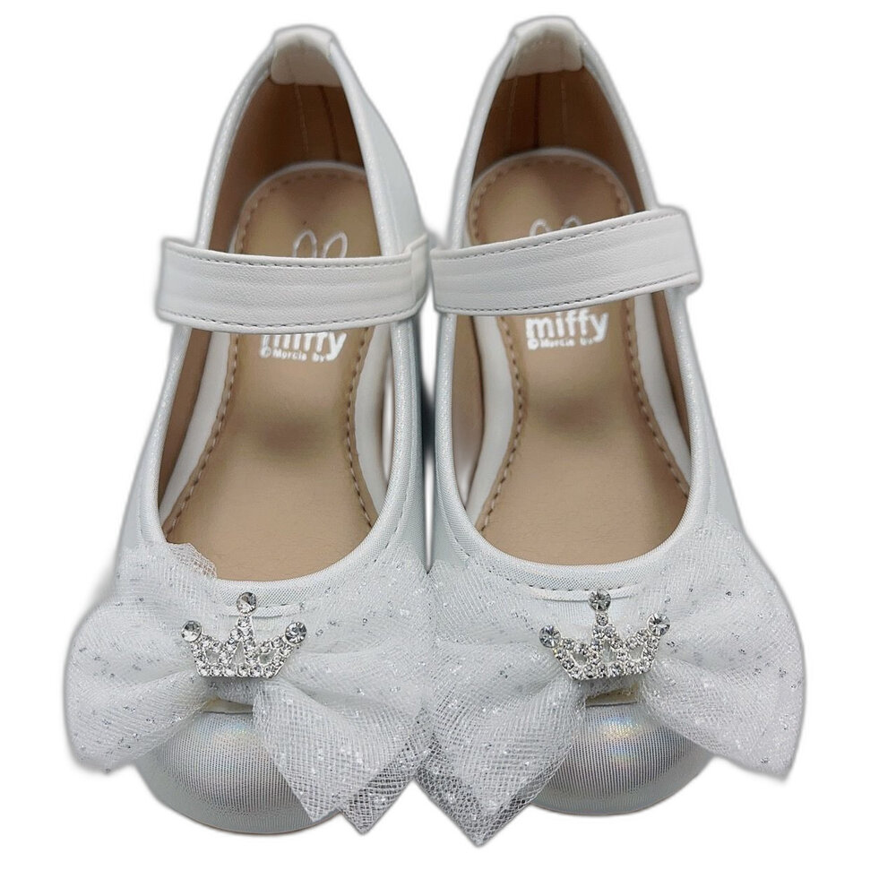 V004-1-台灣製甜美皇冠公主鞋-白色 另有粉色可選