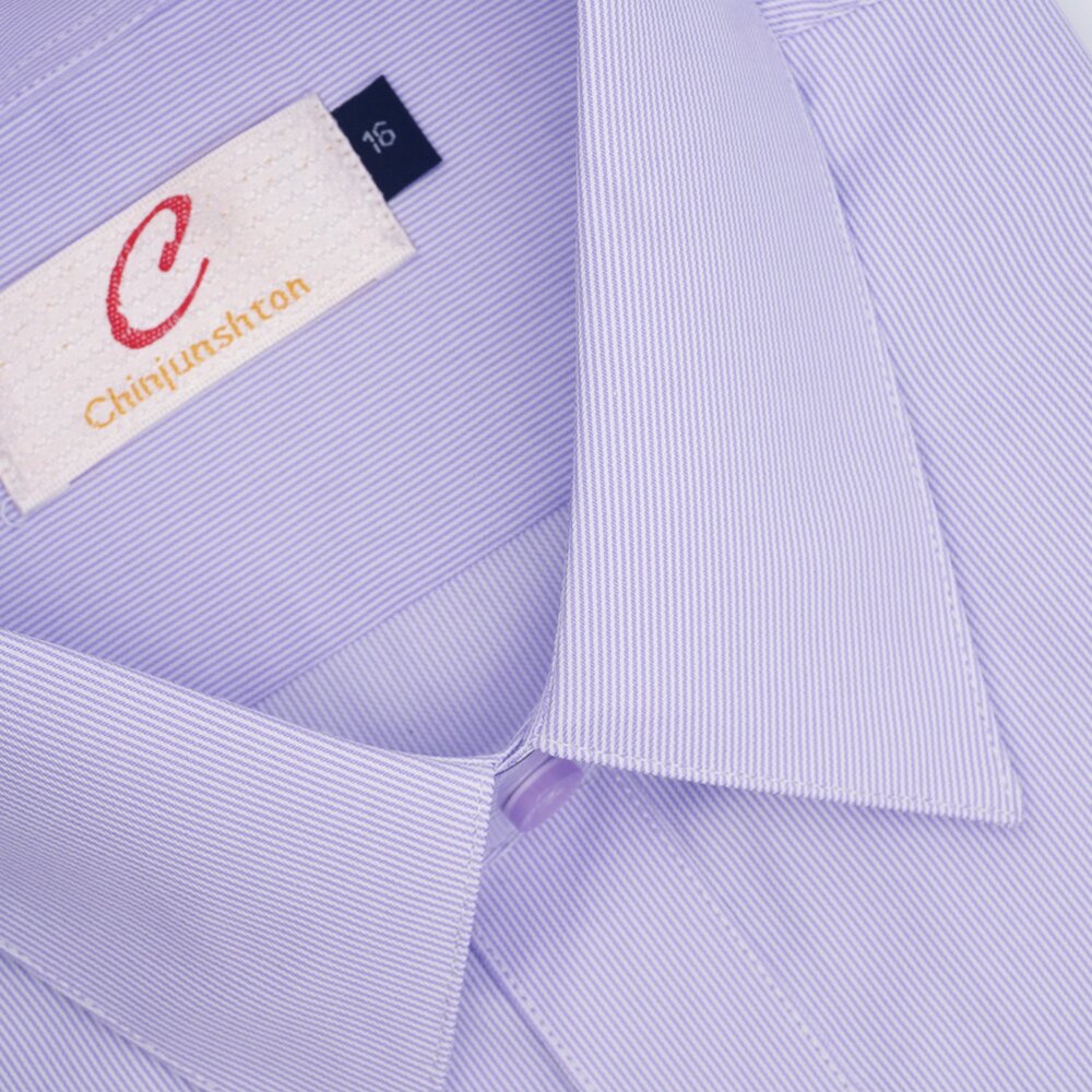 2148-【CHINJUN】男士商務襯衫 抗皺加強 長袖 短袖 紫細條紋 2148 s2148