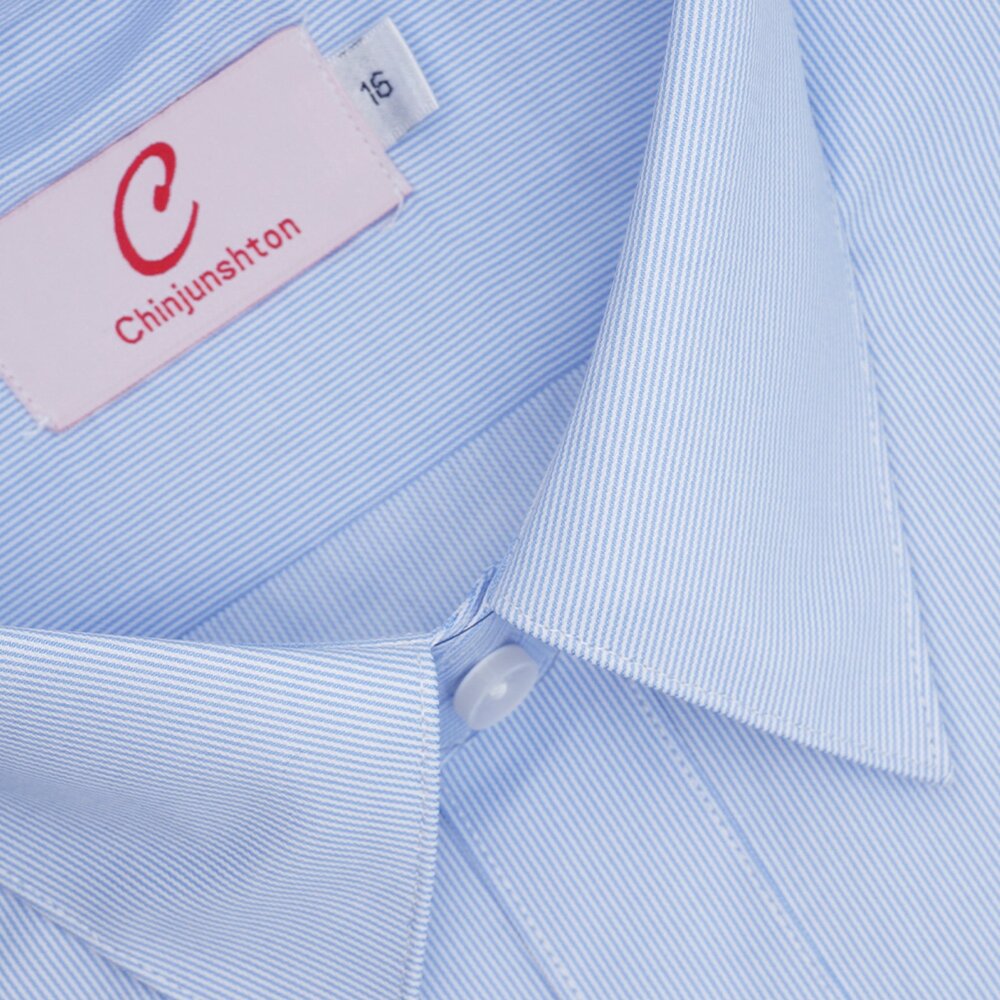 【CHINJUN】男士商務襯衫 抗皺加強 長袖/短袖 藍細條紋 2149 s2149 封面照片
