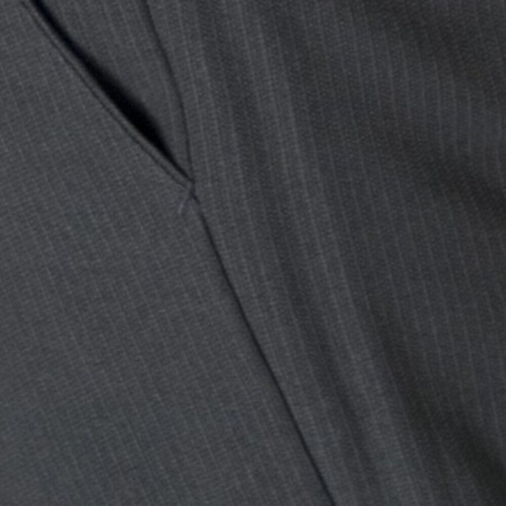 【Chinjun】正統高腰西裝褲 100%免燙、打摺條紋黑 打折-圖片-2