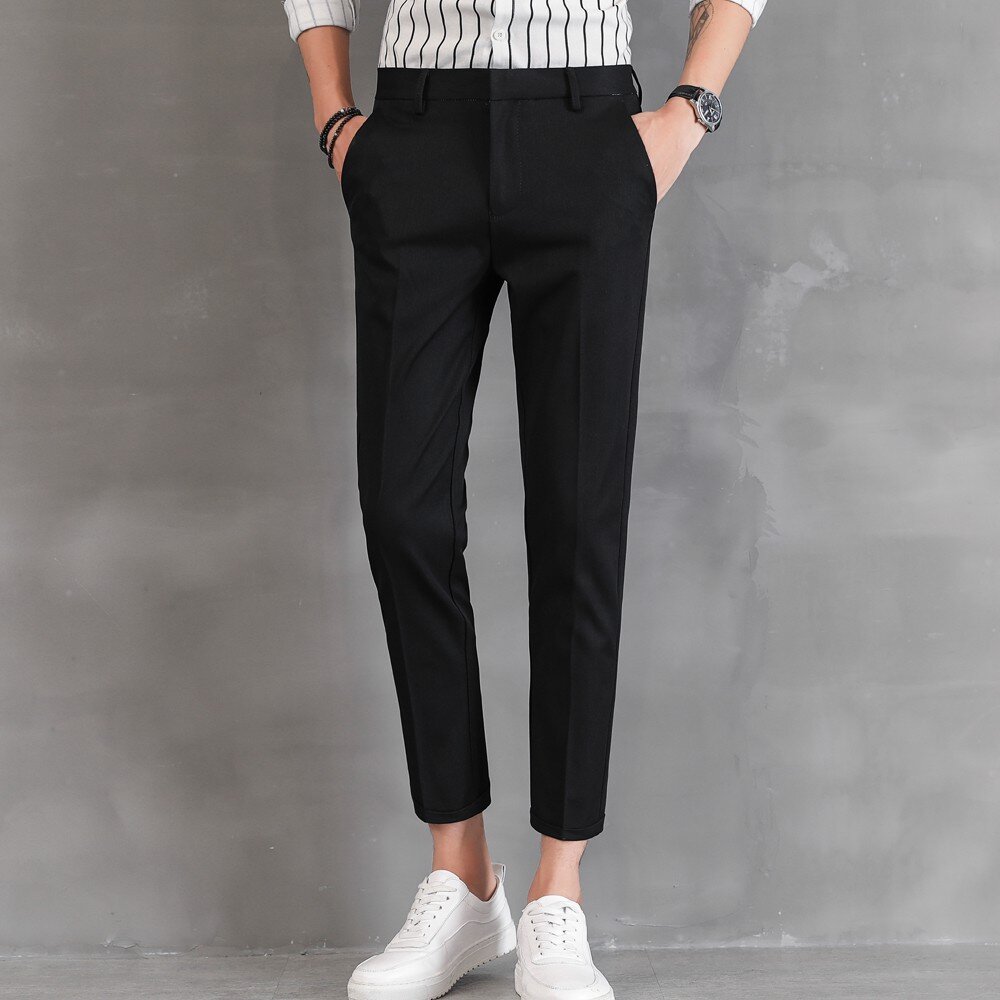 P156-男士休閒修身西裝褲-長褲 微彈性 微正式 極簡 韓版 文青風