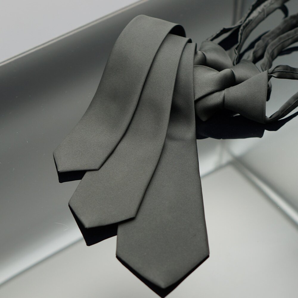 【CHINJUN領帶】自動拉鍊領帶-素面黑-劍寬5.5公分、7公分、9公分 封面照片