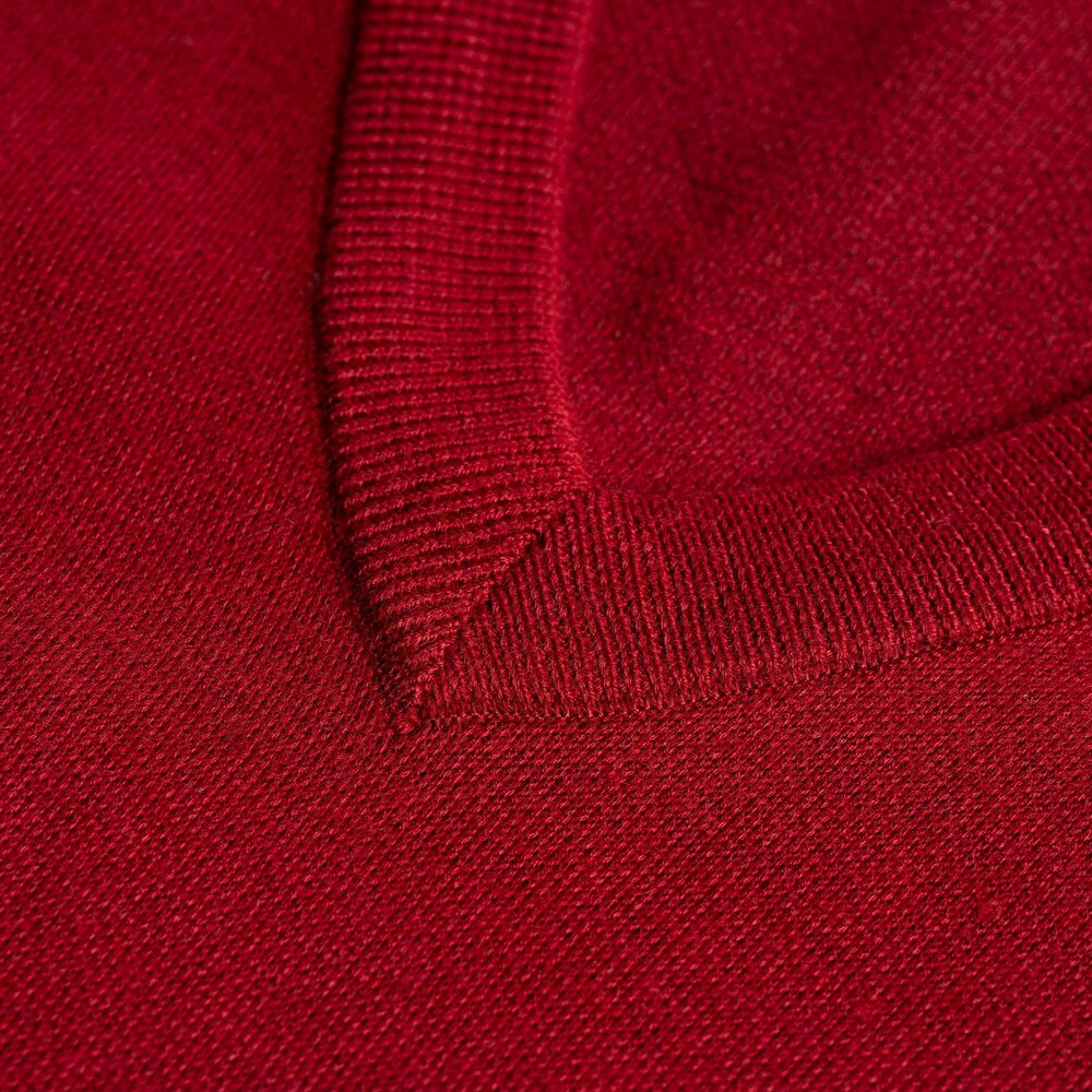 Chinjun羊毛針織背心-酒紅|V領針織毛衣、親膚保暖、商務男裝、休閒穿搭-圖片-2