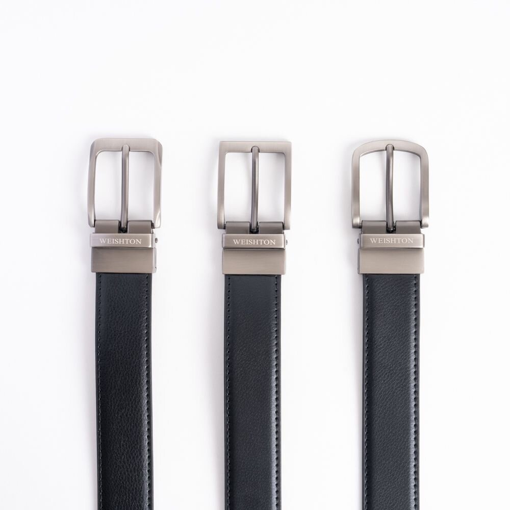 【WEISHTON】雙面男士針扣皮帶 全牛皮 時尚商務 韓版休閒 簡約百搭 封面照片