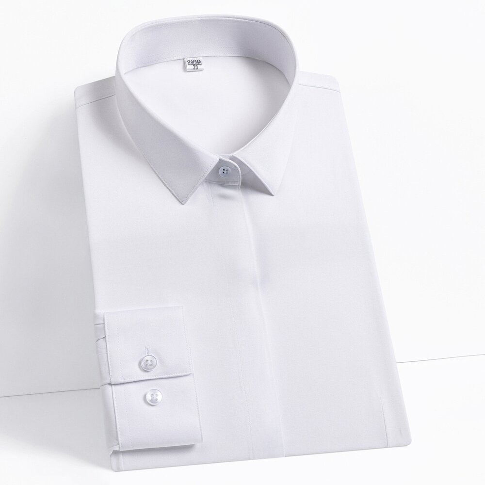 g-flx-女款 長袖襯衫 素色白 素色黑 彈性襯衫 海藻竹纖維