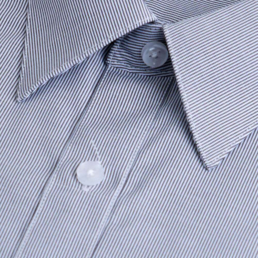 大尺碼【CHINJUN】勁榮抗皺襯衫-長袖、灰細條紋、18.5吋、19.5吋、20.5、k201L-圖片-2