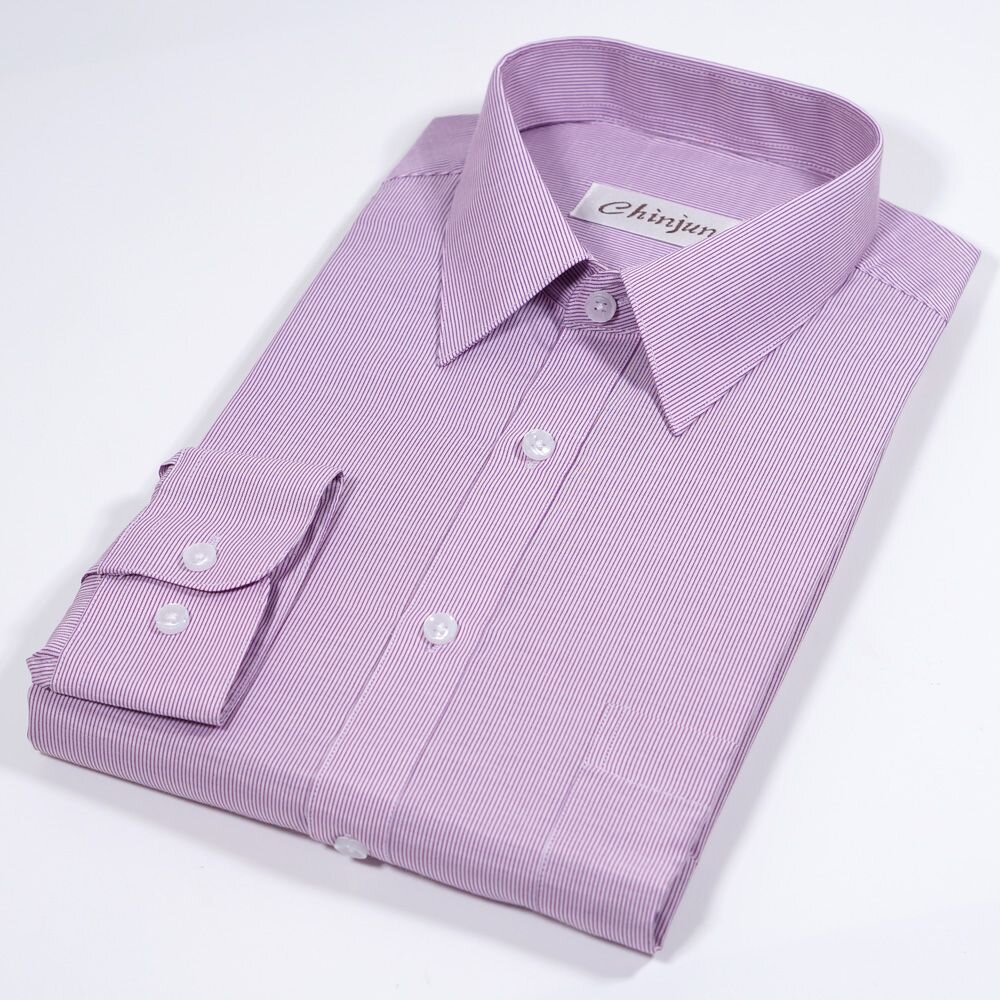 k2303-【CHINJUN】勁榮抗皺襯衫-長袖、紫色條紋、k2303