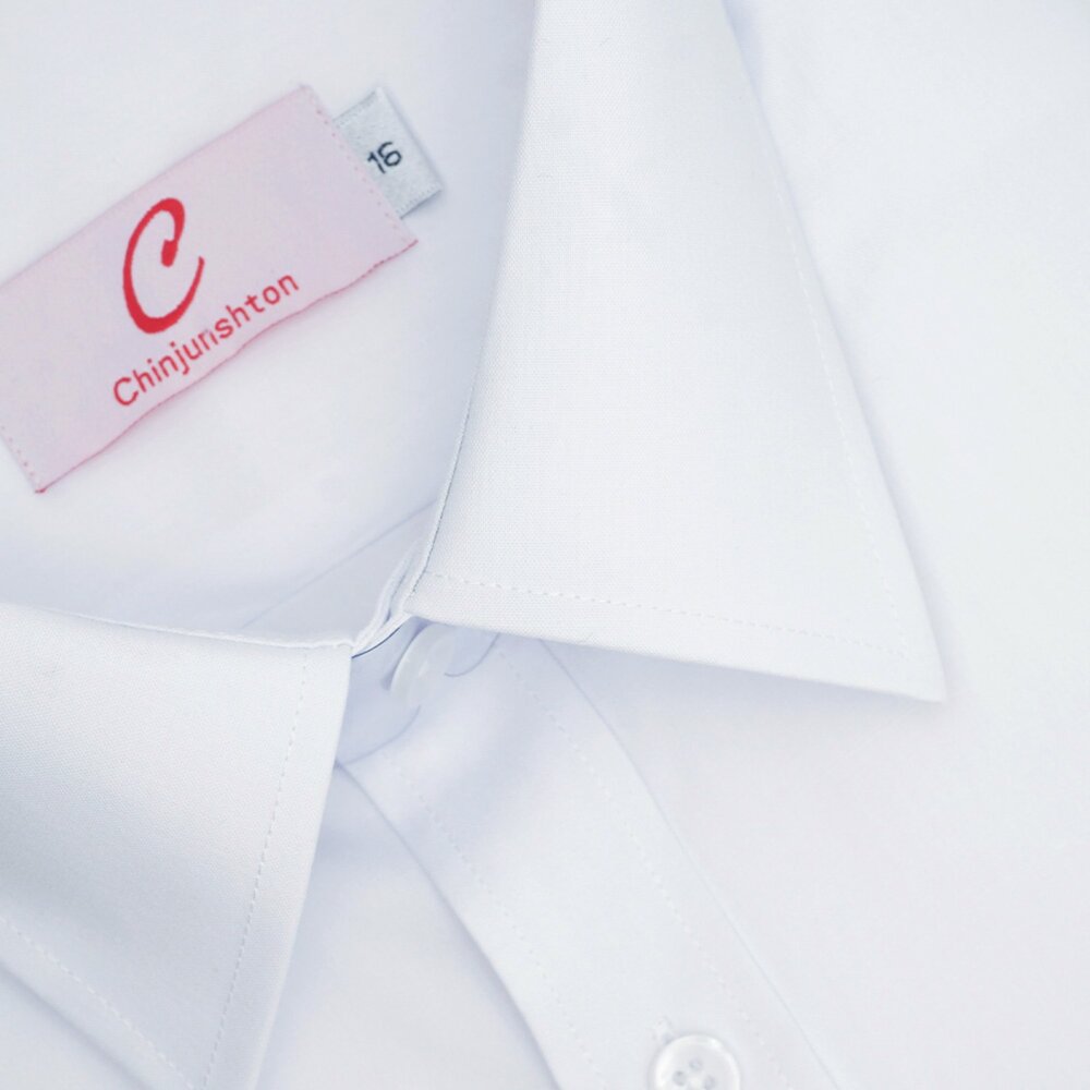 【CHINJUN】男士商務襯衫 抗皺加強 長袖 短袖 素面白 P01 S01 封面照片
