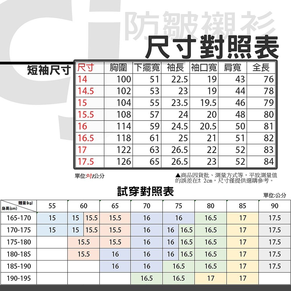 大尺碼【CHINJUN】勁榮抗皺襯衫-短袖、藍白條紋、18.5吋、19.5吋、20.5、s204L-圖片-1