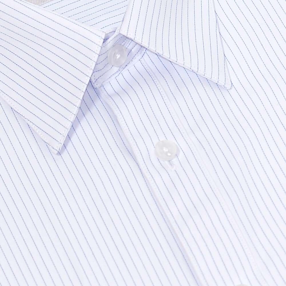 【CHINJUN】勁榮抗皺襯衫-短袖、白色藍條紋、s2202-圖片-2