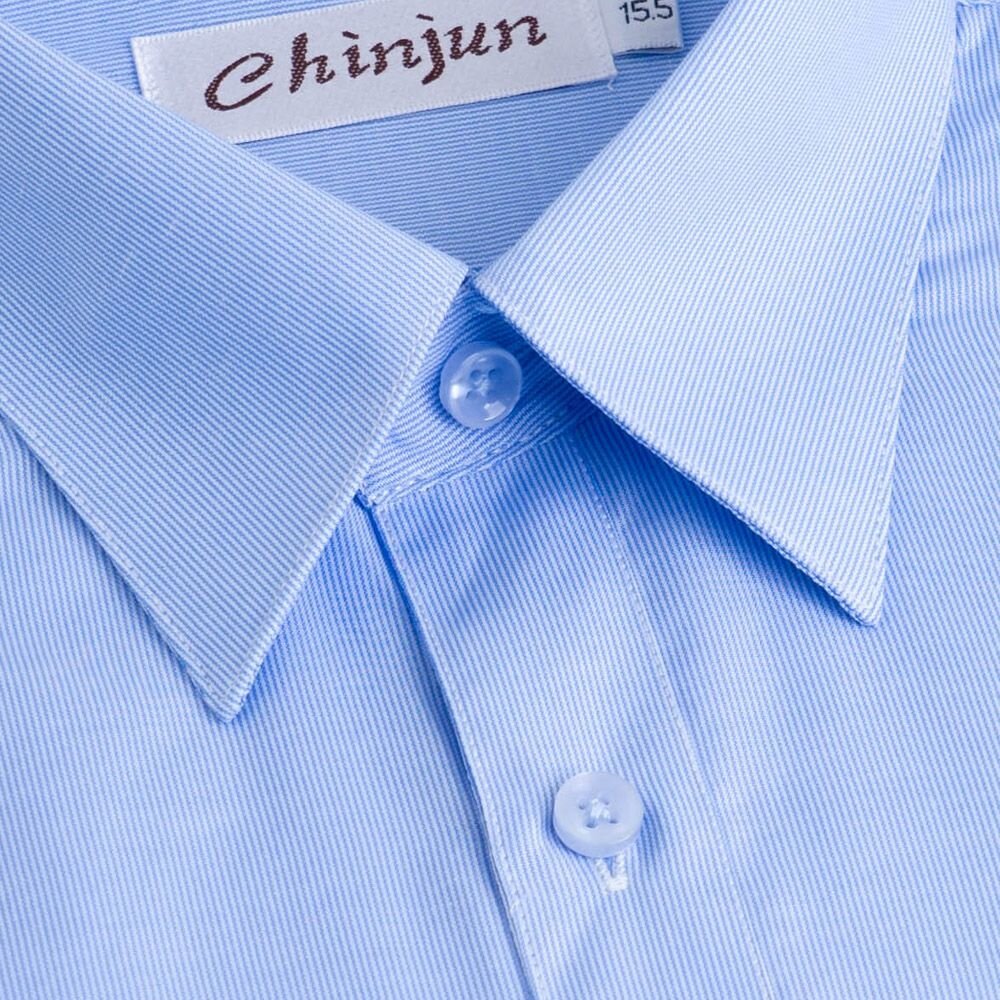【CHINJUN】勁榮抗皺襯衫-短袖、藍底條紋、s8025-圖片-2