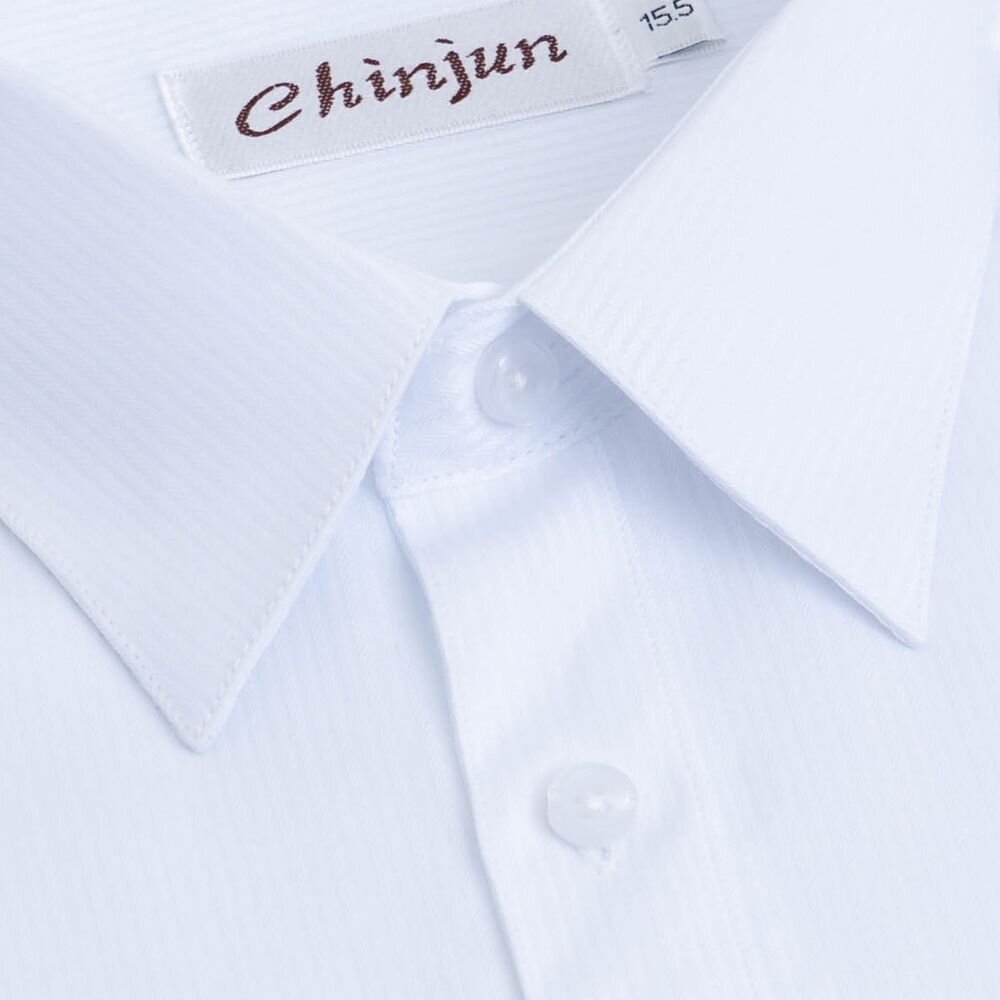 s8026L-大尺碼【CHINJUN】勁榮抗皺襯衫-短袖、白底白條紋、18.5吋、19.5吋、20.5吋、s8026L