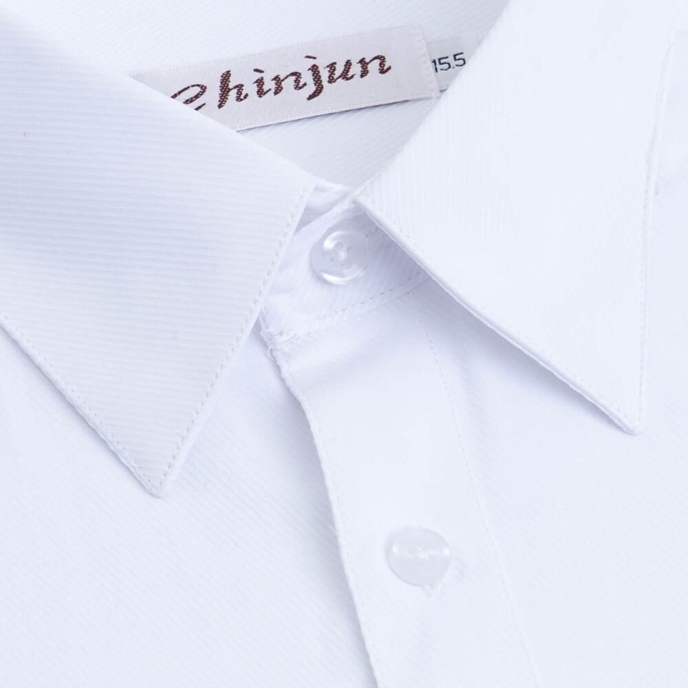 【CHINJUN】勁榮抗皺襯衫-短袖、白底斜紋、s8056-圖片-2