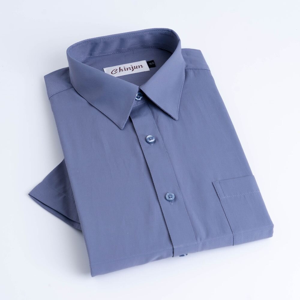 【CHINJUN】勁榮抗皺襯衫-短袖、灰底斜紋、s8058 封面照片