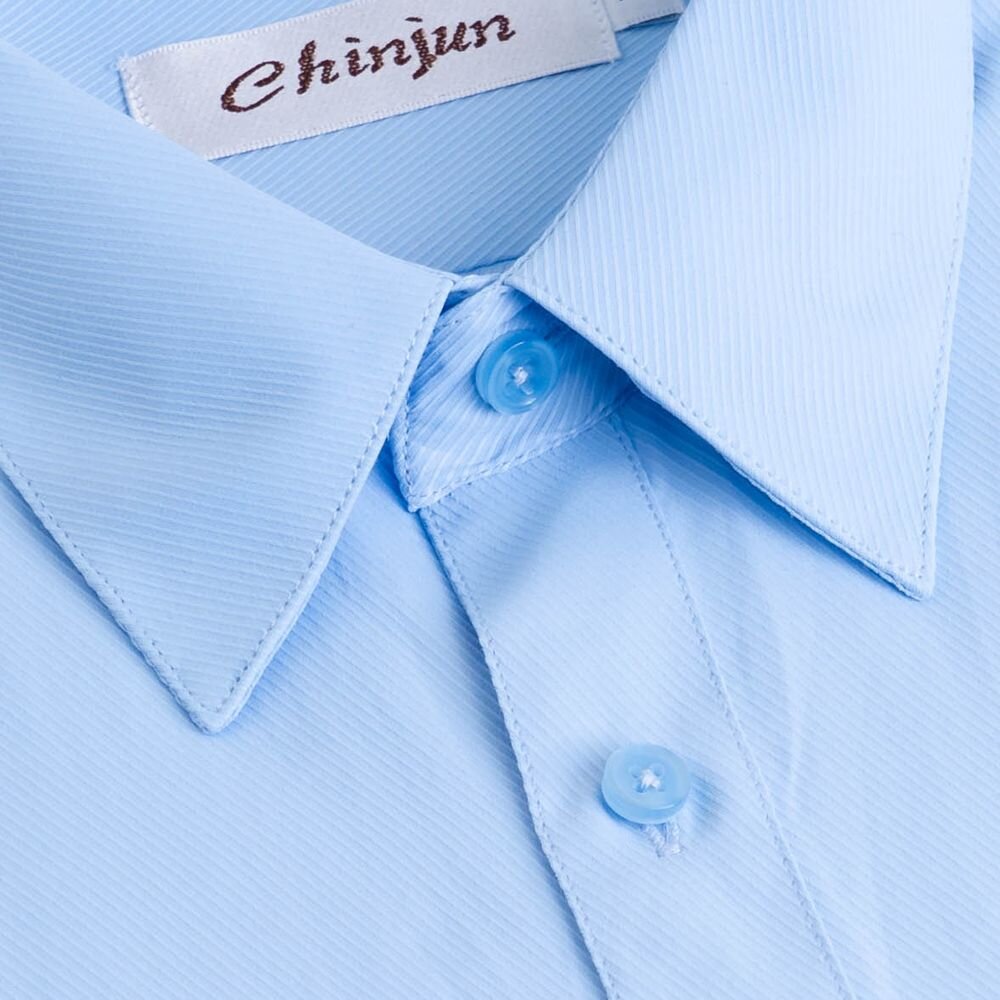 【CHINJUN】勁榮抗皺襯衫-短袖、藍底斜紋、s8059-圖片-2