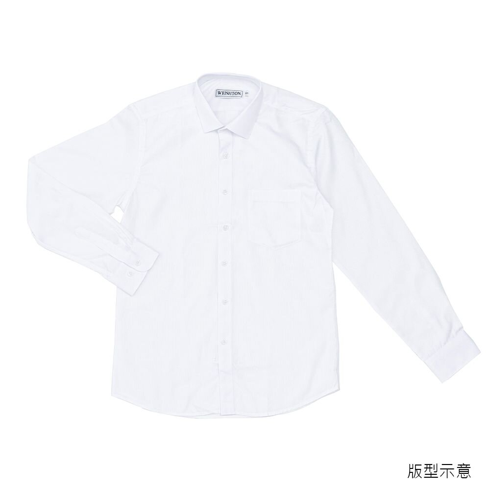 【WEISHTON】韓版修身抗皺襯衫-長袖-白底直條、w32-圖片-3