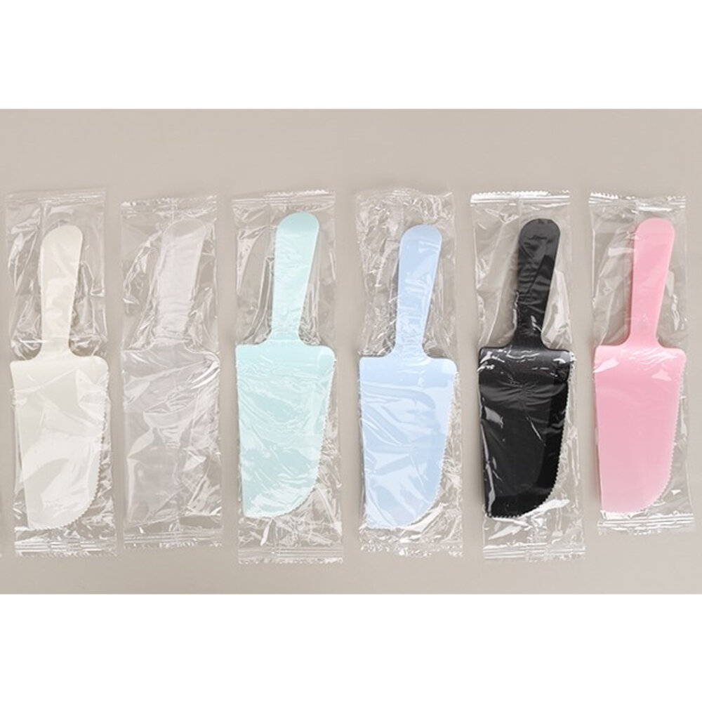 11525812362-生日蛋糕刀 獨立包裝 彩色塑膠蛋糕刀 一次性蛋糕刀 彩色蛋糕刀 鋸齒蛋糕刀 蛋糕托刀 ，三角蛋糕刀