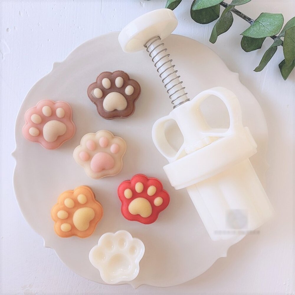 12192400095-巧緻烘焙網 15~20g  貓掌 貓爪 冰皮月餅模 綠豆糕模 月餅模 月餅壓模 中式月餅模 一口酥模 餅乾模 ，月餅壓模