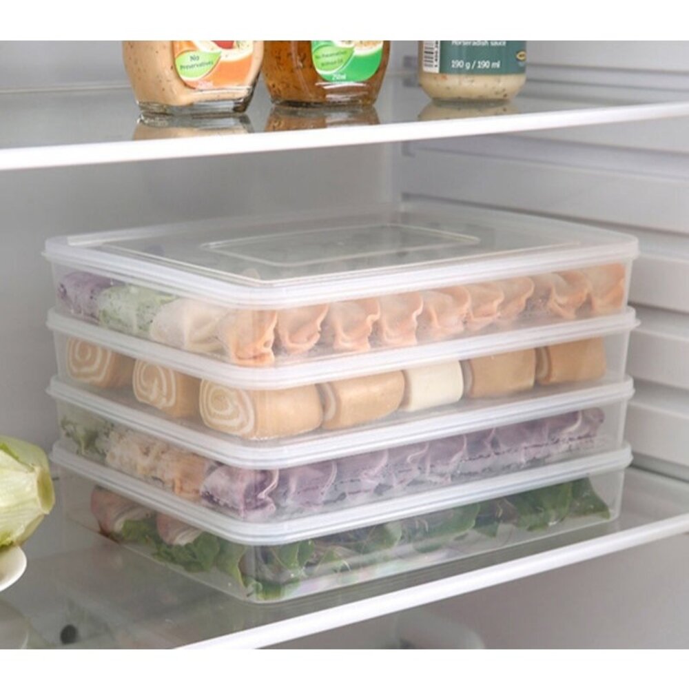 15830379322-食品分裝盒 水餃盒 食品保鲜收纳盒 餡料盒 分裝盒 餃子盒 多用途收納盒 廚房分裝盒 PP盒 可冷凍 《巧緻》 ，水餃盒